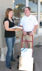 delivering supplies to office
